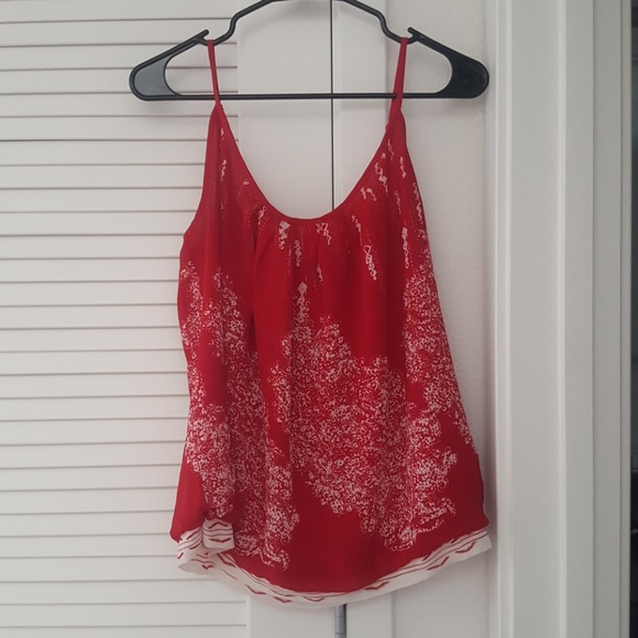 CAbi Tops - Red and creamy white Cabi tank top.